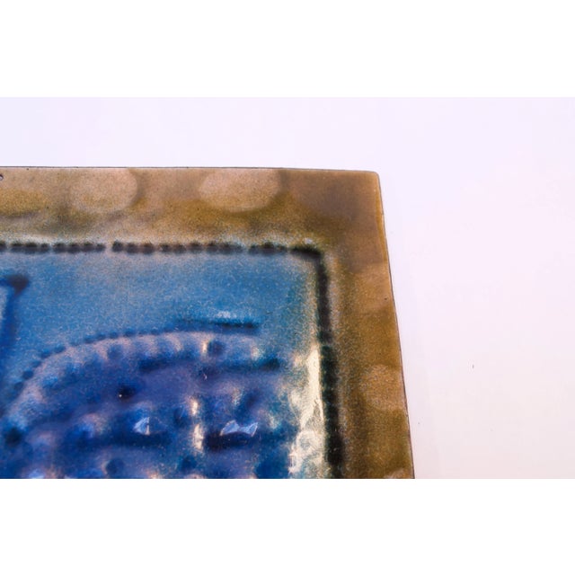 Metal Vintage Enamel on Copper "Eagle" Plaque For Sale - Image 7 of 12