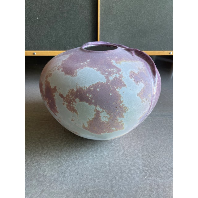 1990s California Modern Tony Evans Raku Koi Large Ceramic Vessel Vase For Sale - Image 9 of 12