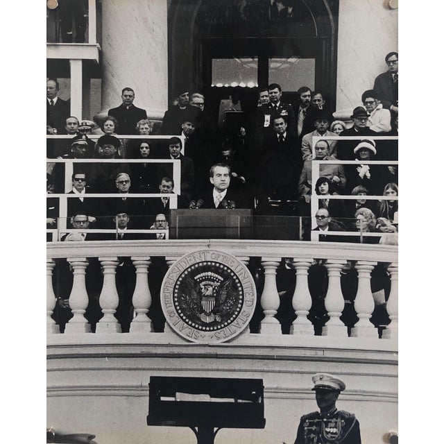 Fred McDarrah, Vintage Print Silver Gelatin Signed Photo President Richard Nixon Innaugural, 1992 For Sale