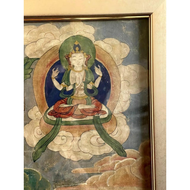 Framed Antique Tibetan Thangka of Yamantaka with Consort For Sale - Image 4 of 13