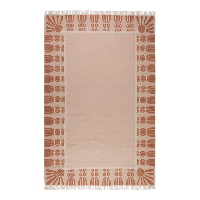 Part & Parcel Goods Wool Tassel Rug, 9' x 12', Bisque, Topaz and Eggshell For Sale