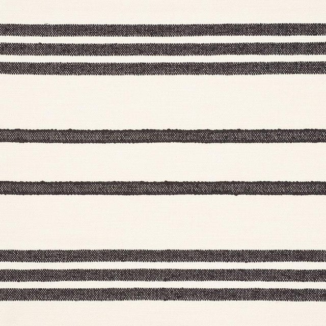 Sample - Schumacher Dune Stripe Fabric in Black For Sale