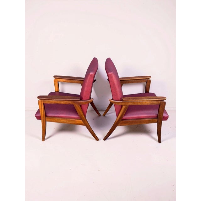 Red Vintage Lounge Chairs in Teak, 1960s, Set of 2 For Sale - Image 6 of 13