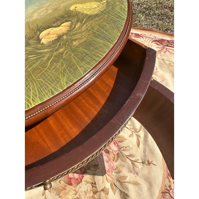 Painted Demilune Cabinet Commode Console For Sale - Image 11 of 12