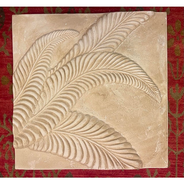 Sculpture Materials Vintage Plaster Botanical Bas Relief Wall Panels – Organic Modern | Set of 3 For Sale - Image 7 of 11