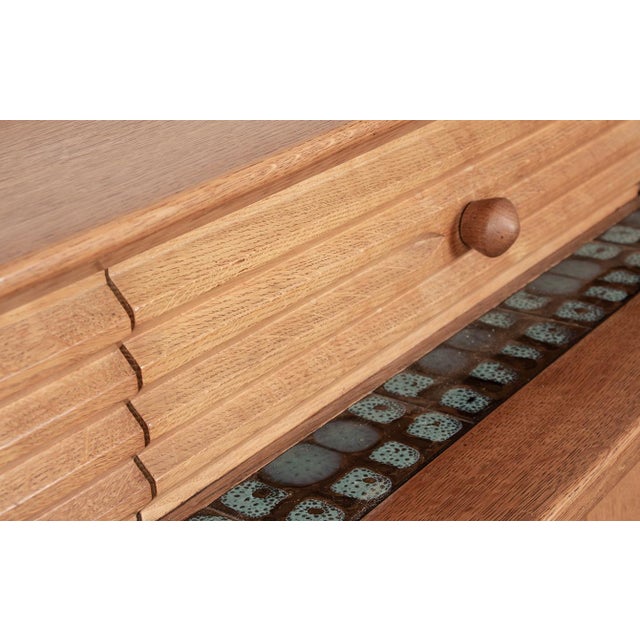 Large Sideboard in Oak and Danikowski Ceramics by Guillerme et Chambron for Votre Maison, 1960s For Sale - Image 13 of 18