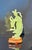 Chinese Mid 20th Century Chinese Apple Green Jade Carving Figurine of Young Woman With Wooden Stand For Sale - Image 3 of 5