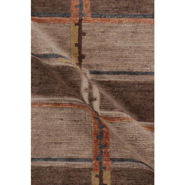 Textile Contemporary Scandinavian Style Striped Geometric Wool Rug by Rug & Kilim For Sale - Image 7 of 10