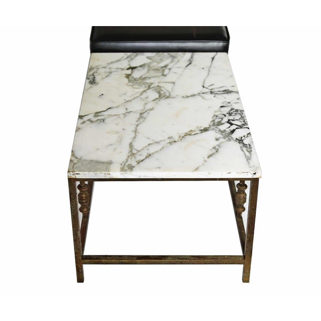 Mid 20th Century Vintage Lobby Bench Mid 20th Century - Carrara Marble For Sale - Image 5 of 8