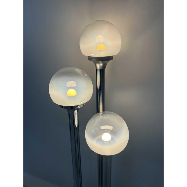 Italian Chrome and Murano Glass Floor Lamp from Mazzega, 1970s For Sale - Image 12 of 13