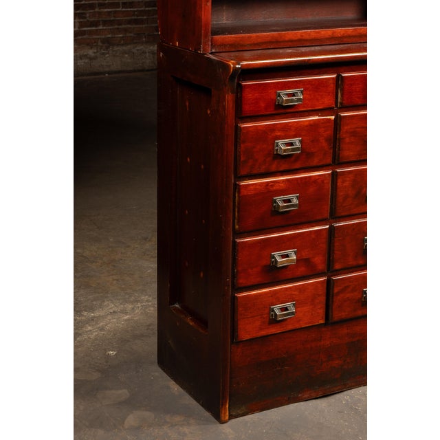 Oxblood Red Massive Early 20th Century Double Apothecary Cabinet Set by W. B. McLean For Sale - Image 8 of 15