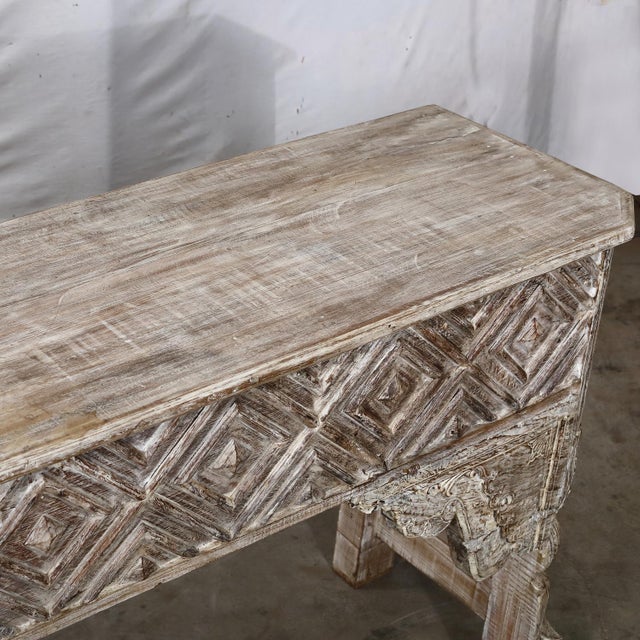 Farmhouse Console Table Made From Indian Reclaimed Architectural Elements For Sale - Image 3 of 7