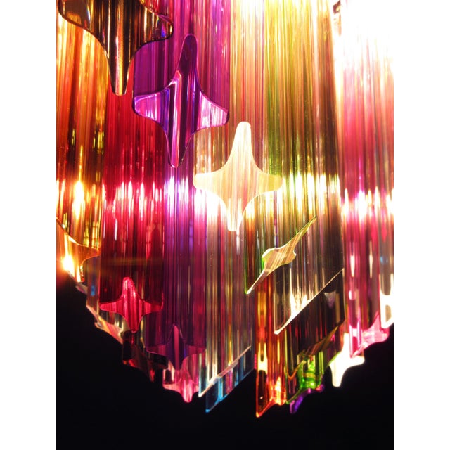 Italian Multicolored Quadriedri Murano Glass Chandeliers, 1990s, Set of 2 For Sale - Image 4 of 18