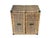 This is a compact vintage wicker cabinet, likely mid-20th century, crafted in warm honey-toned rattan or reed over a wood...