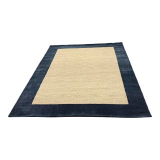 7ft11in × 10ft Pottery Barn Teen Classic Wool Border Area Rug For Sale