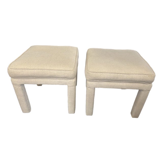 Pair of Re-Upholstered Vintage Ottomans For Sale