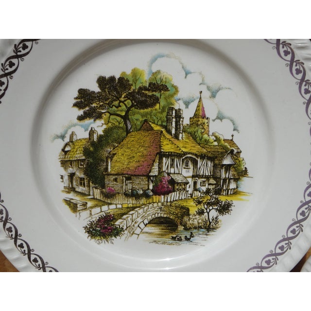 Set of 6 dinner plates, 24 cm in diameter. Made in France, in Lorraine before 1923 by Keller & Guérin, Lunéville....
