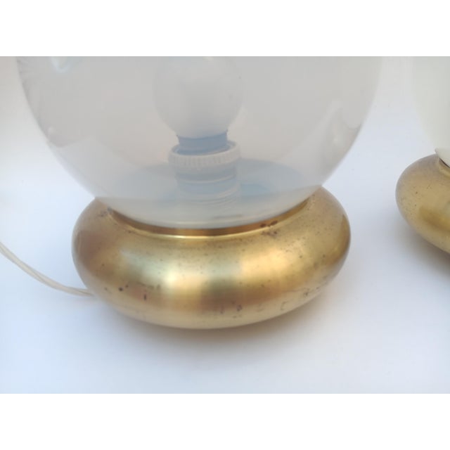 Italian Murano Glass Table Lamps, 1970s, Set of 2 For Sale - Image 3 of 9