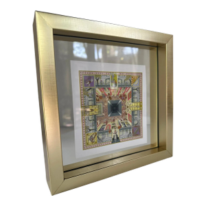 1990s Vintage Framed Authentic Original Hermès Advertisement of a Scarf