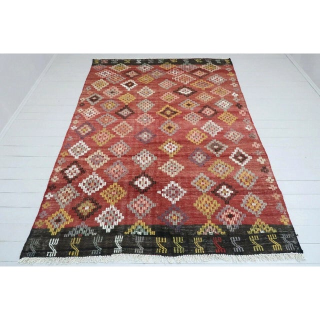 1960s Vintage Turkish Handmade Kilim Rug - 78"x112" For Sale - Image 12 of 12
