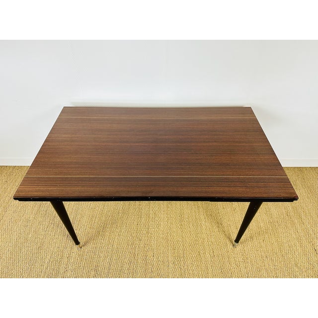 Art Deco Modern Extendable Dining Table in Macassar Ebony, France, 1950s For Sale - Image 13 of 14