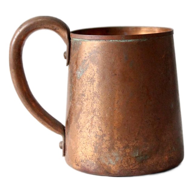 Vintage Copper Mug With Riveted Handle For Sale