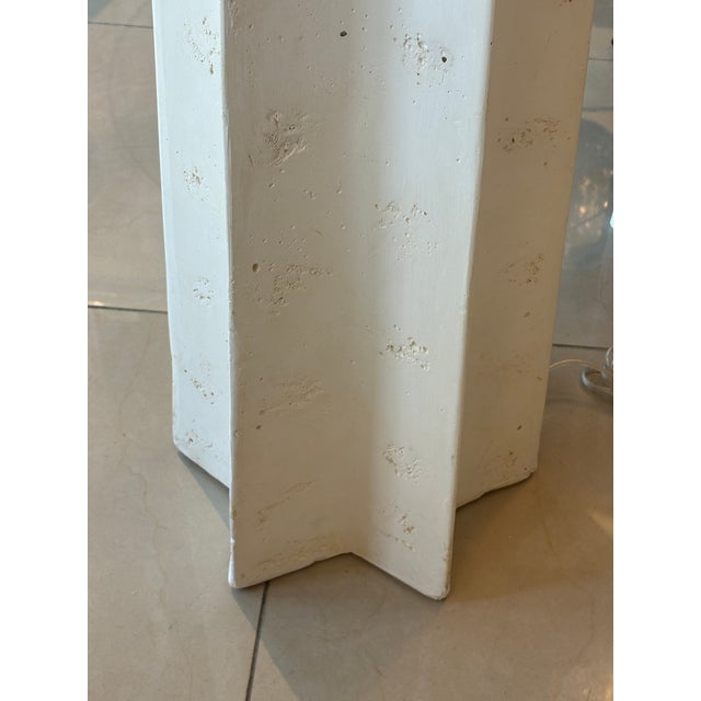 Michael Taylor Monumental Pair 1970s Plaster Stone Floor Lamps Newly Wired For Sale - Image 12 of 13
