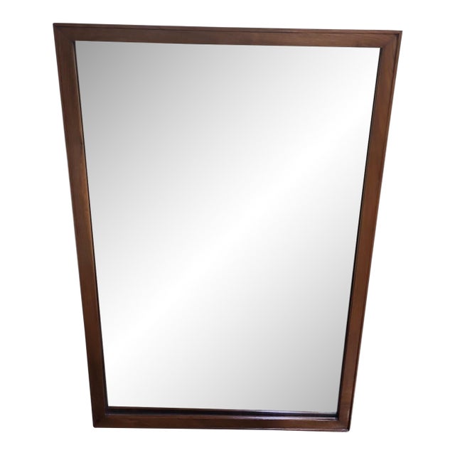 Mid Century Modern Large Teak Wall Mirror For Sale