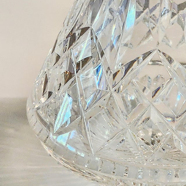 1960s Lismore Roly Poly Cut Crystal Barware Decanter & Faceted Ball Stopper by Waterford For Sale - Image 5 of 13