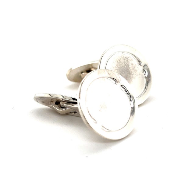 1990s Pair of Georg Jensen Estate Sterling Silver Cufflinks 15.1 Grams For Sale - Image 10 of 11