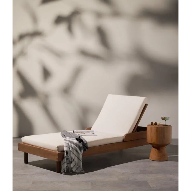 Contemporary Four Hands Jovie Outdoor End Table, Natural Teak For Sale - Image 3 of 12