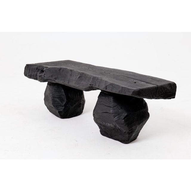 Contemporary Wood Bench by Logniture For Sale - Image 3 of 14