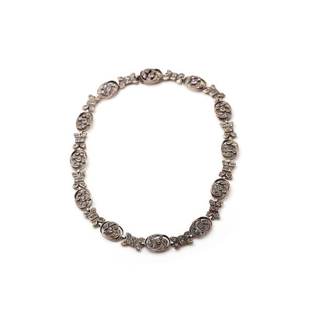 Victorian Paste Necklace inn Silver For Sale - Image 3 of 8