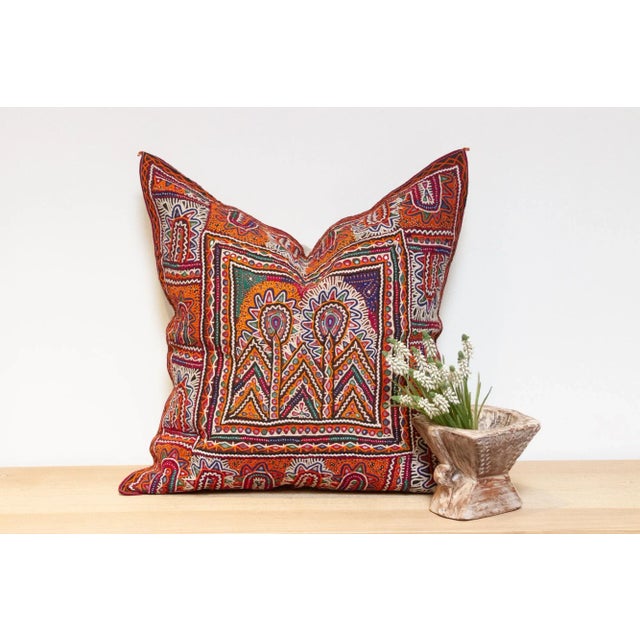 Our antique embroidered decorative pillow cover is crafted by the skilled pastoralists of Upper Sind, know as the finest...