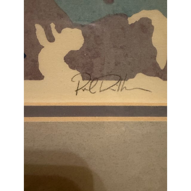 Vintage Abstract Screenprint Reflections by the Pool Signed Limited Edition 9/29 Framed For Sale - Image 4 of 10