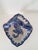 Vintage Baum Bros. Formalities Blue and White Crackled Glass Ceramic Basket For Sale - Image 4 of 7