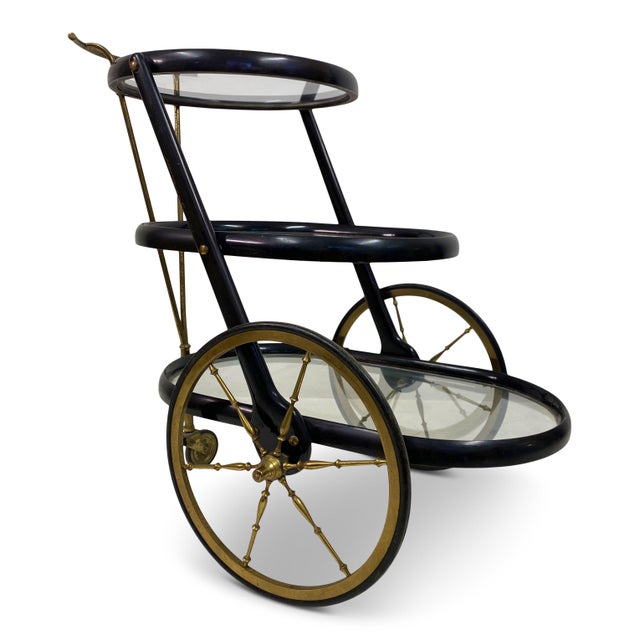 Italian Lacquered Drinks Trolley or Bar Cart, 1950s For Sale - Image 14 of 15