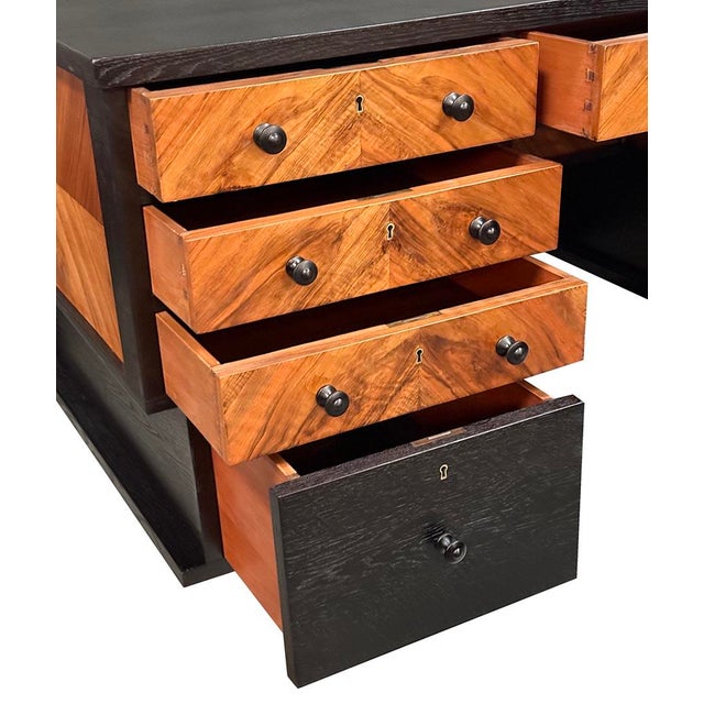 Black Czech Art Deco Writing Desk and Bookcase, 1930s, Set of 2 For Sale - Image 8 of 18