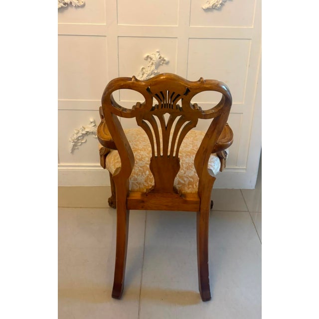 Antique Carved Walnut Desk Armchairs, 1920, Set of 2 For Sale - Image 9 of 18