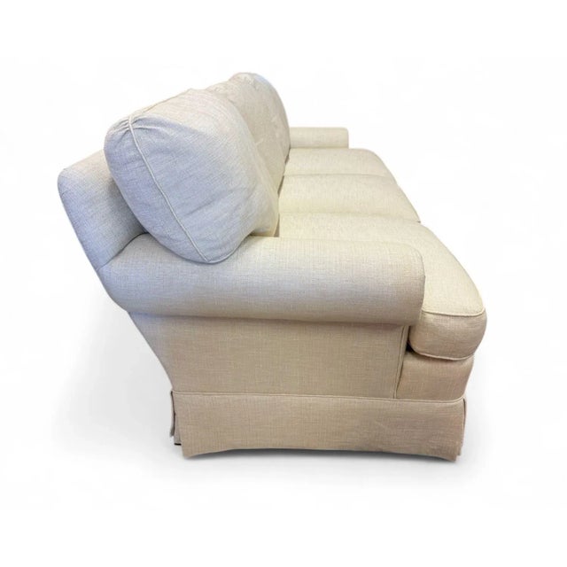 Traditional Dapha by Baker Custom Made 3 Cushion Sofa 85" Long For Sale - Image 3 of 13