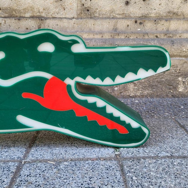 Illuminated Advertising Sign of the Crocodile by Lacoste, 1980s For Sale - Image 11 of 18