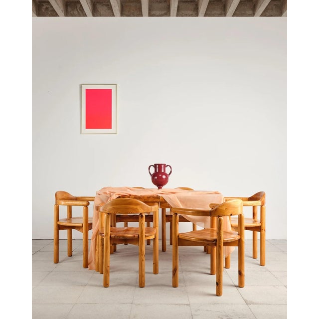 Brutalist Pine Dining Set with Extendable Dining Table and Armchairs by Rainer Daumiller for Hirtshals Savværk, Denmark, 1970s, Set of 7 For Sale - Image 14 of 18