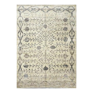 21st Century Turkish Oushak Wool 8x12 Tan & Charcoal Handmade Area Rug #1144071 For Sale