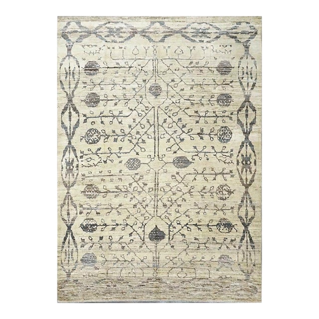 21st Century Turkish Oushak Wool 8x12 Tan & Charcoal Handmade Area Rug #1144071 For Sale