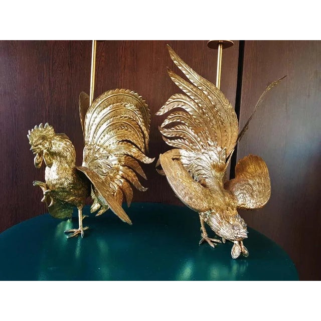 Brass Rooster Table Lamps, 1960s, Set of 2 For Sale - Image 10 of 18