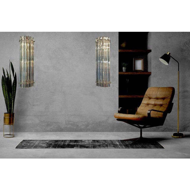 Vintage Murano Wall Sconce Iridescent Triedri Glass, Murano, 1890s, Set of 2 For Sale - Image 10 of 16