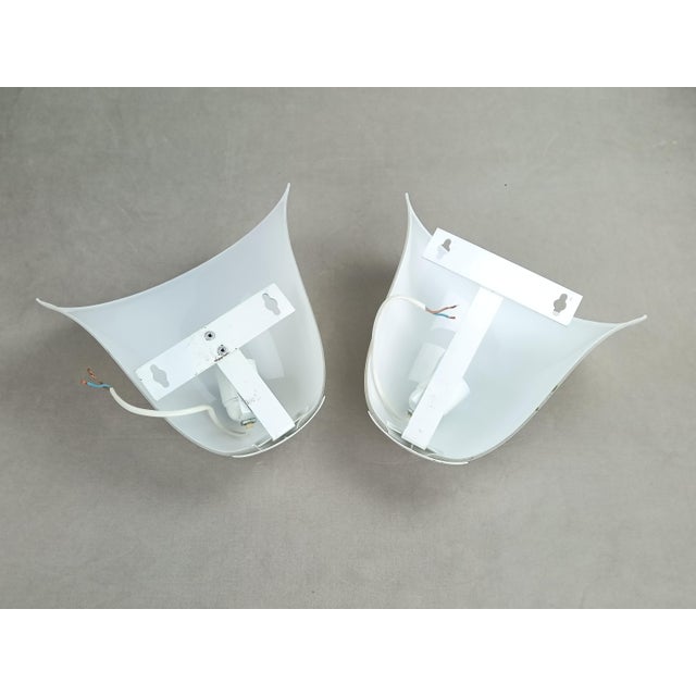 Mid-Century Modern Half-Bell Wall Sconces in Opaline Glass, France, 1970, Set of 2 For Sale - Image 3 of 10