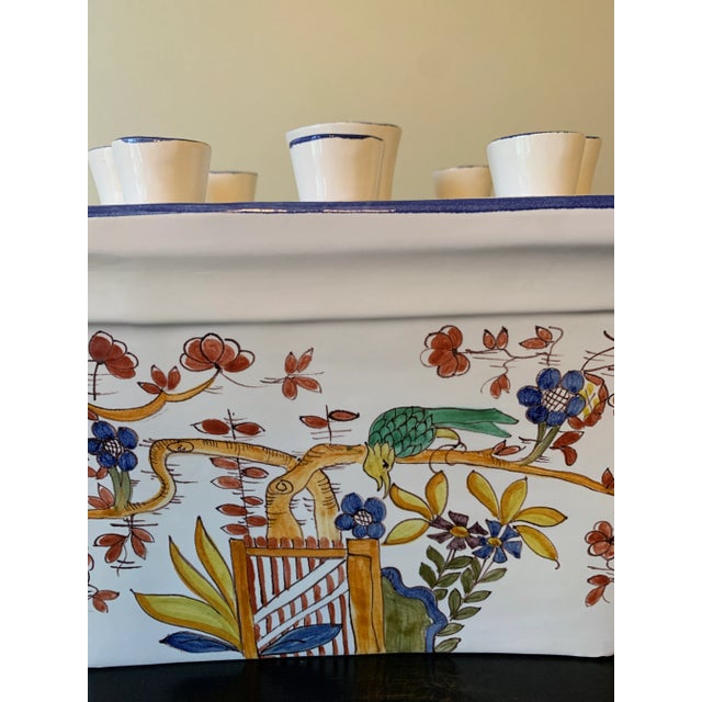 Mid-Century Italian Hand-Painted Chinoiserie Tulipiere Vase For Sale In South Bend - Image 6 of 13