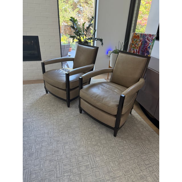 Pair Donghia Open Arm Lounge Chairs For Sale In Washington DC - Image 6 of 7