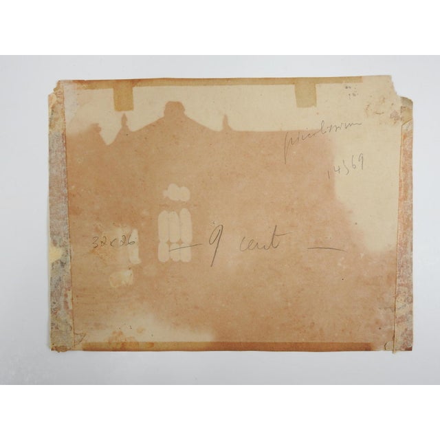 Paper Late 19th Century Distressed Architectural Rendering Watercolor Painting For Sale - Image 7 of 7